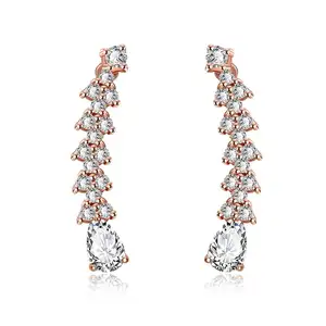 2017 latest Elegant Glitter Rhinestone Hanging Earrings With CZ Stone