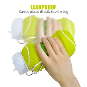 Équipement de football sportif <span class=keywords><strong>Gourde</strong></span> forme de balle de tennis pliable football breveté bouteille d'eau de sport en silicone pour boire en gros - Product Image 4