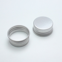 Bouchon à vis de bouteille en aluminium argent avec joint en PE, 20mm 22mm 28mm 10 pièces