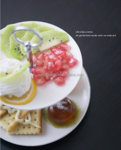 Della fabbrica del commercio all'ingrosso rotondo bianco della festa nuziale di compleanno dessert cupcake snack piatto di porcellana del basamento set di ceramica 2 tier del basamento della <span class=keywords><strong>torta</strong></span> - Product Image 3