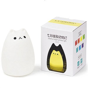 Phong Cách Mới Usb Sạc Dễ Thương <span class=keywords><strong>Kitty</strong></span> LED Trẻ Em Ánh Sáng Ban Đêm Trẻ Em 7 Màu Duy Nhất Động Vật Mèo Silicone Đèn - Product Image 6