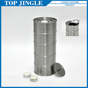 <b>Large</b> Cylinder Stainless Steel <b>Tea</b> <b>Light</b> Holder for Home Decoration Metal 11x11x27 HCM - Product Image 1