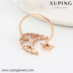 13800 Xuping 18k color oro anillo estelar en forma de luna y estrella con joyas blancas para mujer - Product Image 5