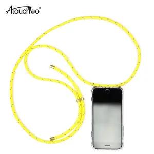 Atouchbo отражают ярко-желтого цвета для Huawei Nova 3i/4/2 Lite TPU амортизация ожерелье шнур ремешок чехол