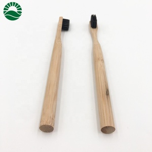 Logo brosse à dents en bambou gravé avec poils fuselés charbon de bois brosse à dents adulte - Product Image 5