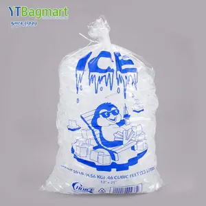 China Supplier Custom Printed 10 Lb Disposable Ldpe Wicket Plastic Ice Cube Bags