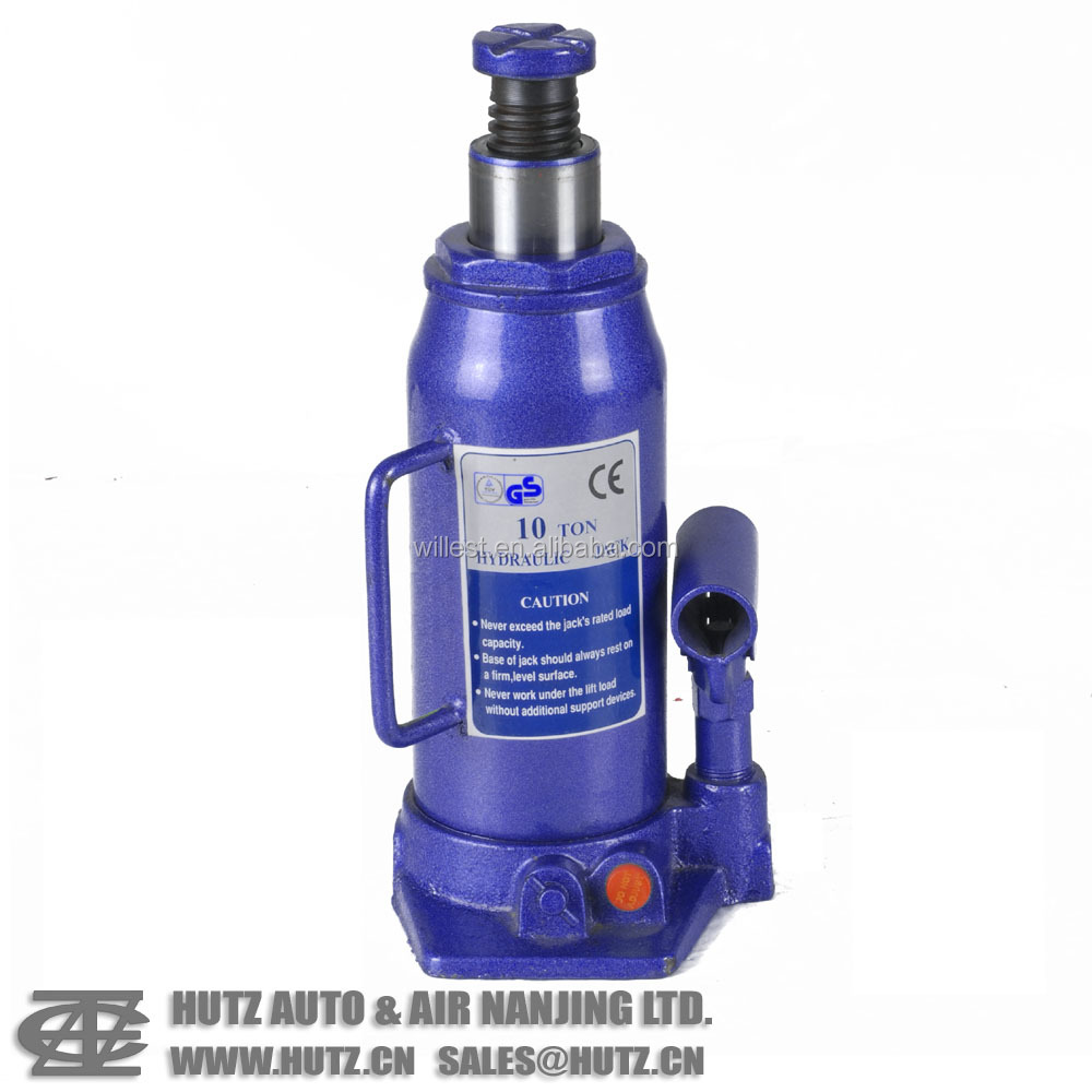 Hutz 10 ton Certified Manual Hydraulic Bottle Jack with Safety Valve BJ10G01