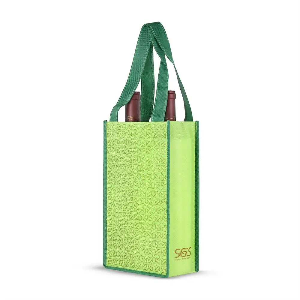 Custom high quality pp non woven carrier bag for wine bottle drinks