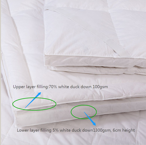 Double Layer Down <strong>Feather</strong> <strong>Bed</strong> Hotel Mattress <strong>Topper</strong> - Product Image 6