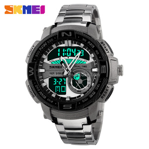 2015 de acero inoxidable <span class=keywords><strong>hora</strong></span> dual hombres grandes relojes - Product Image 1
