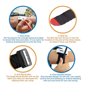 عاصبة القط في حالات الطوارئ في الهواء الطلق بيد واحدة من الجيل 7 ، عاصبة تكتيكية ، الإسعافات الأولية - Product Image 4