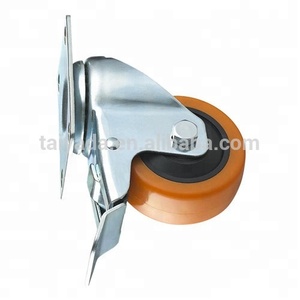 75mm Doppel kugellager PU/PVC Orange Farbe Industrie rollen rad - Product Image 3