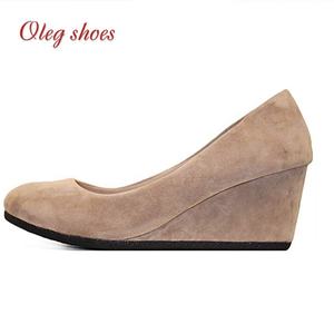 Tacco alto Comodi Delle Donne di Modo Punta Rotonda Cuneo Pompa I Pattini - Product Image 6