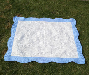Colcha de algodão monograma para bebês, cobertor em branco com gravura em relevo para bebês de quatro estações - Product Image 1