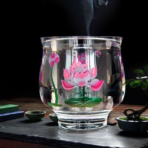Vasos de agua de cristal para el hogar, copa de agua para purificación de agua de loto, Buda budista - Product Image 3