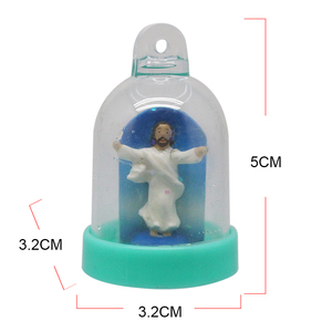 Tùy chỉnh Quà Tặng thủ công mới lạ Jesus tượng nhựa mini Keychain Quả cầu tuyết - Product Image 2