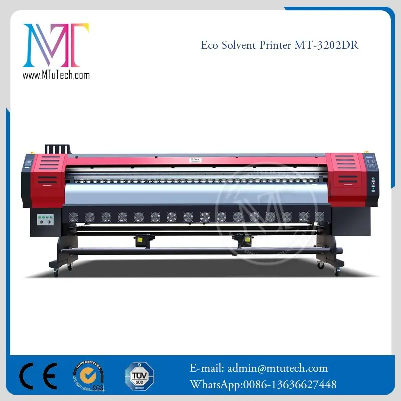 Precio de Fábrica directo económico impresora de inyección de tinta eco solvente dx5 cabezal de impresión 1.8 m