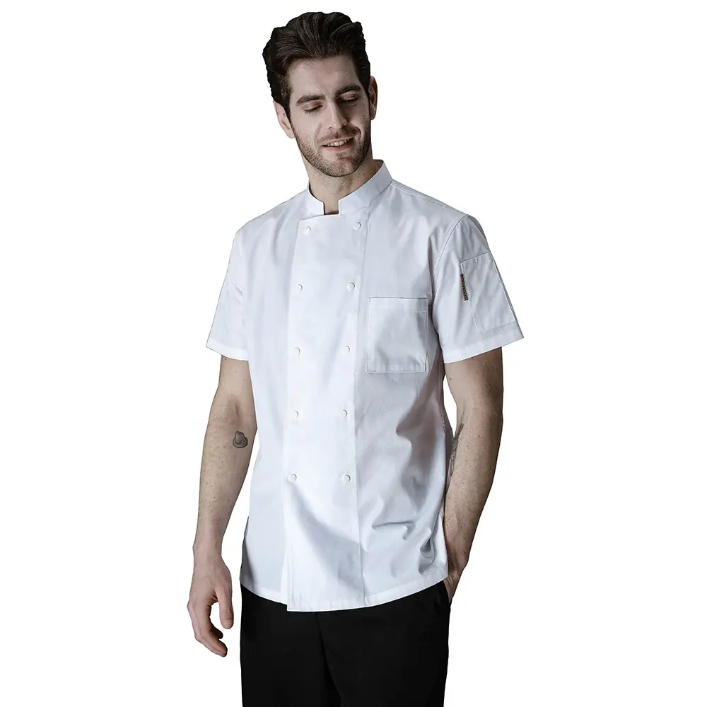 Uniforme de chef de cuisine de restaurant indien, uniforme à manches courtes pour femmes et hommes, livraison gratuite