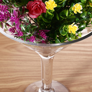 Jarrón de Vidrio en Forma de Copa de <span class=keywords><strong>Martini</strong></span> de Tallo Largo para Centro de Mesa - Product Image 5