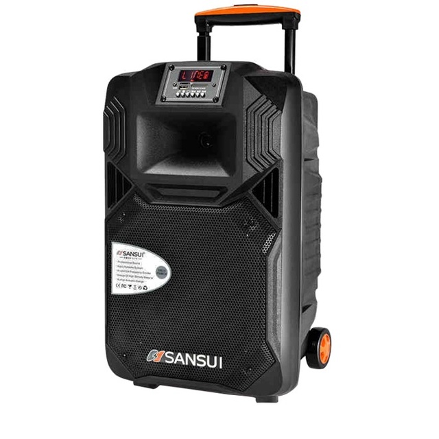 SansuiSS1-08 Portable Active Speaker Trolley Battery Speaker 8 Inch PA System for Sale