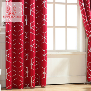 Bindi đỏ nóng Sliver phong cách mới chất lượng màn sẵn sàng thực hiện 100% polyester chống cháy tất cả các mùa văn phòng rèm cửa cho cửa sổ - Product Image 5