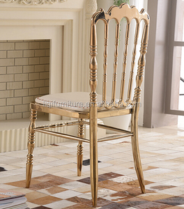 Silla Chiavari de Acero Inoxidable Dorado Pulido de Calidad, con Cómodo Cojín de Espuma, Diseño Moderno y Lujoso para Hogar, Oficina, Parque y Sala de Estar - Product Image 3