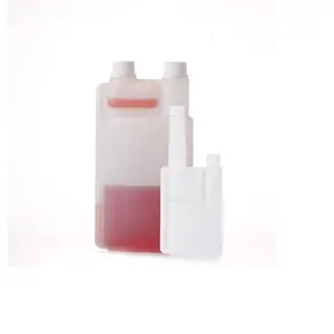 Botol Dosis Plastik HDPE Kustom 150Ml 1000Ml 1 Liter, Dispenser Pengukur Leher Ganda