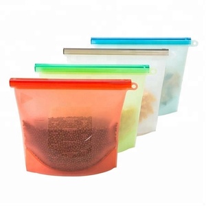 Food Grade Seal Reusable silicone food storage bag for Fruits Vegetables Meat Preservation