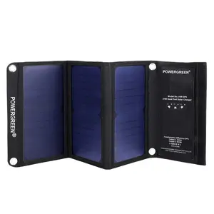 PowerGreen 21W caricatore pannello solare 2 porte Design pieghevole caricabatteria telefono portatile e flessibile con tensione massima di 5v