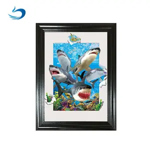 3d Decorative Lenticular Picture 5d Lenticular Poster Dolphin Design Decorative Wall 3d Picture Of Sea Life With MDF Frame