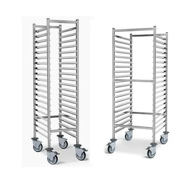 Kualitas Terbaik Perakitan Tipe Stainless Steel 201 Bakery Tray Trolley