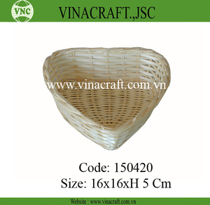 Vietnam Natural Fruit Storage <b>Basket</b> Decorative Bamboo Heart with Sharp Edges Cheap <b>Bread</b> <b>Basket</b> - Product Image 5