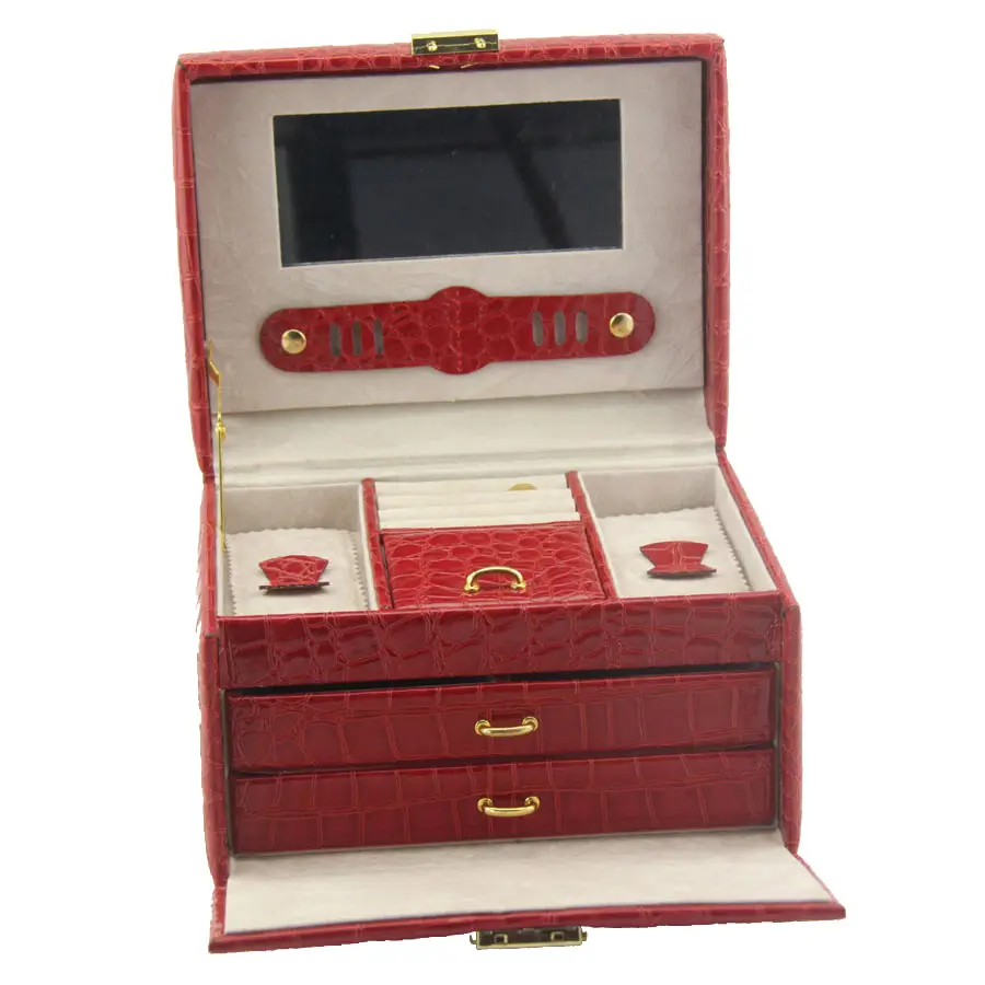 Kotak Perhiasan Vintage Tiga Lapis, Kotak Penyimpanan Perhiasan Anting-Anting Gaya Eropa Sederhana Cincin Kalung