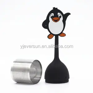 Silicone del diffusore dell'infusore del filtro da tè dell'acciaio inossidabile 304 di forma del pinguino del commestibile