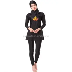 Low moq Full skin covered arab swimsuits good fit Islamic professional muslim Swimsuit Two Piece swimming suit with hijab