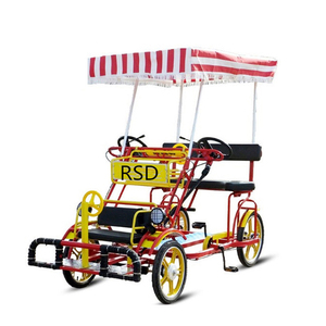 Bicicletas Tándem <span class=keywords><strong>de</strong></span> <span class=keywords><strong>4</strong></span> Ruedas para 2 <span class=keywords><strong>Personas</strong></span>/Bicicletas Surrey con Asientos Dobles en Fila/Techo Colorido - Product Image 5