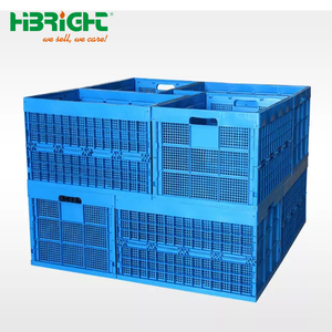 compact warehouse plastic stacking folding moving crate box for transportation