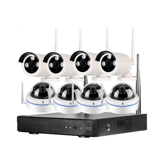 HD 1080P WLAN Wireless Indoor Outdoor P2P 4 Bullet 4 Dome Kameras 8ch Wifi NVR System