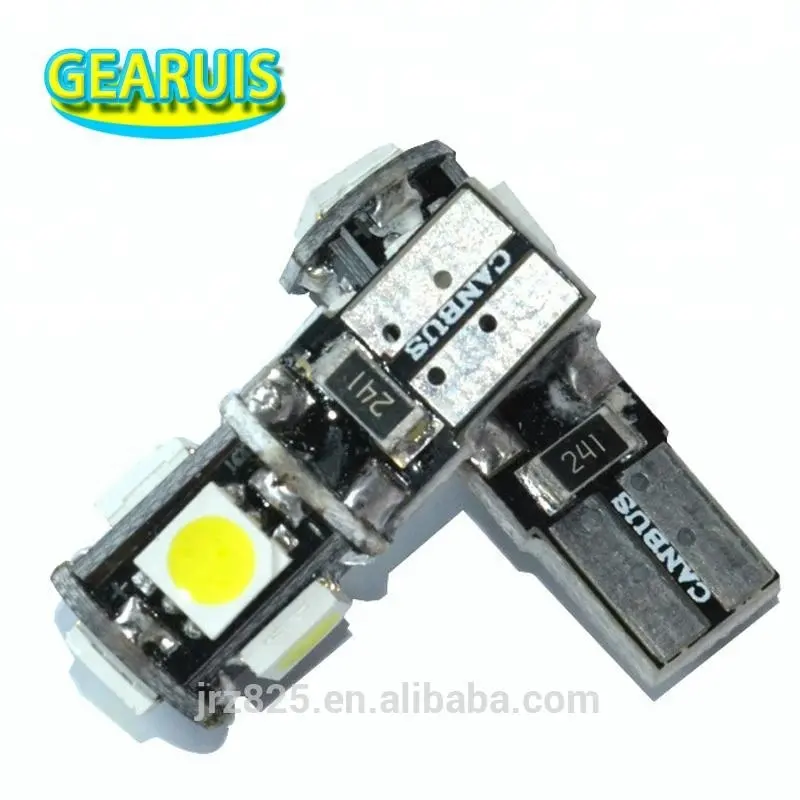 W5W t10 canbus 5 smd 5050 dipimpin 3 chip 5SMD 194 168 501 dipimpin untuk clearance mobil cahaya putih biru hijau kuning dc 12 v