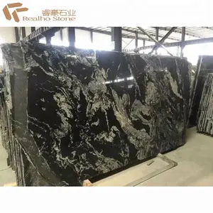 Chất Lượng Cao Đánh Bóng Đá Granite Đen Tự Nhiên Với Tĩnh Mạch Trắng Tấm Cho Gạch Ốp Tường Phòng Tắm Vanity Top