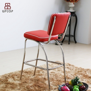 Tabourets <span class=keywords><strong>de</strong></span> <span class=keywords><strong>bar</strong></span> en métal <span class=keywords><strong>de</strong></span> style américain des années 1950, chaises <span class=keywords><strong>de</strong></span> <span class=keywords><strong>bar</strong></span> en cuir pour restaurant - Product Image 5
