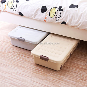 Boîte de rangement <span class=keywords><strong>sous</strong></span> le <span class=keywords><strong>lit</strong></span> de roulettes, grand conteneur <span class=keywords><strong>plastique</strong></span> de stockage pour vêtements chaussures - Product Image 3