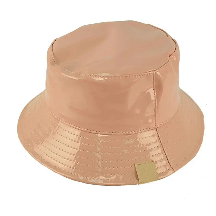 Kids Girls Boys Rain Waterproof PU Bucket Hat Wholesale Blank Fisherman Sun Cap Hat