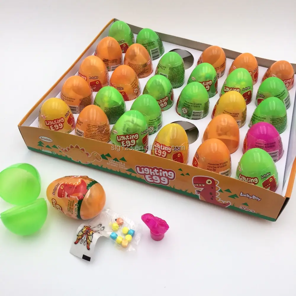 Crianças favorito novo barato surpresa iluminação ovo brinquedo doces fornecedor