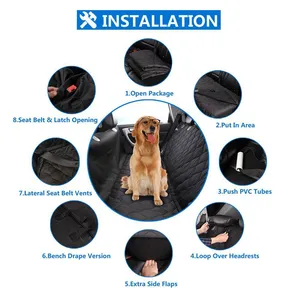 Deluxe Pet Dog Seat Back Support Cover For Cars Universal Fit Waterproof Pad Accessories