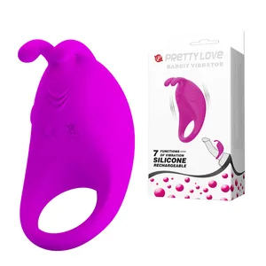 Anneau de pénis vibrant en silicone-Vibrateur d'anneau de pénis rechargeable étanche-Sex Toy pour hommes ou couples