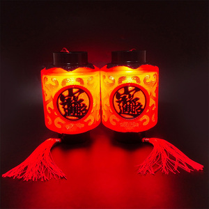 โคมไฟ LED สีแดงขนาดเล็กพลาสติกสำหรับตกแต่งเทศกาลตรุษจีนแบบดั้งเดิม - Product Image 5
