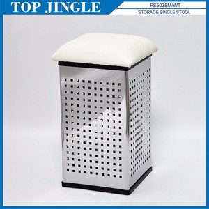 Taburete individual de almacenamiento de baño de forma cuadrada de estilo moderno - Product Image 1