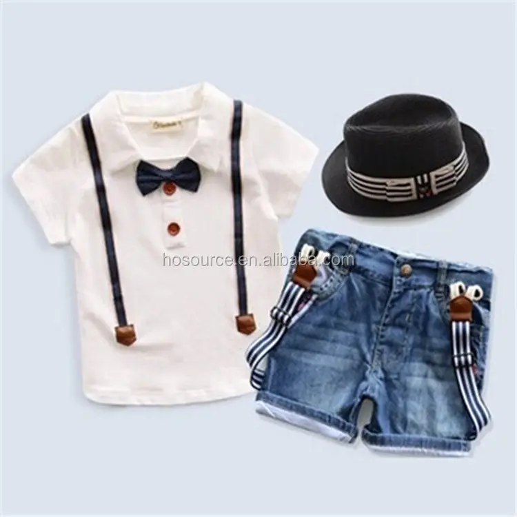 design fashion 100% cotton cute gentleman boy clothing for baby clothes