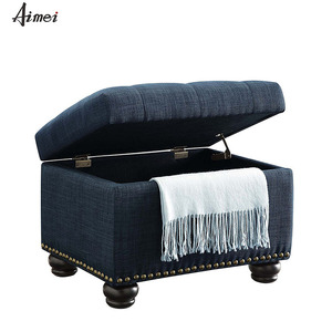 Haute Qualité À Faible Prix De Mode Chic Moderne Tissu Pied Reste Pouf De Rangement - Product Image 1